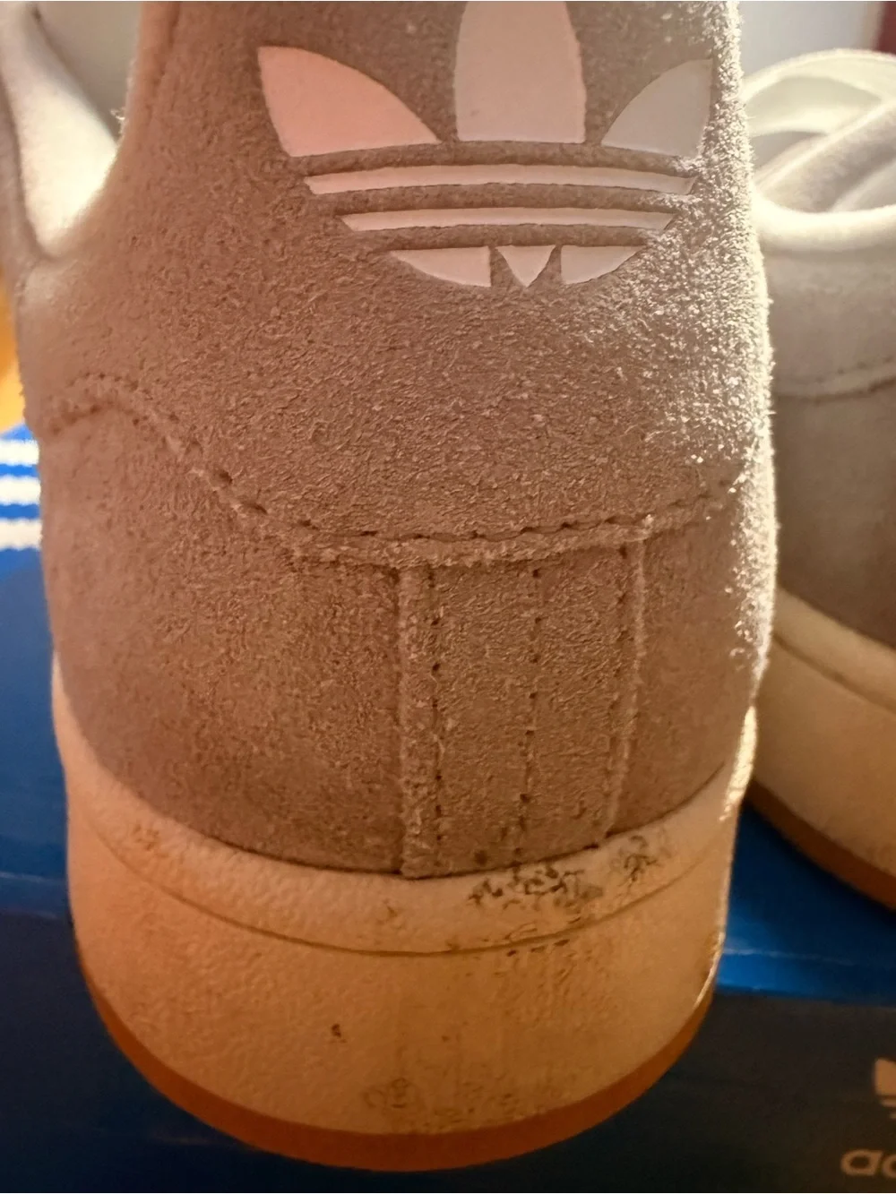 adidas Campus skateboarding  Men's Suede Sneakers in Light Gray and White